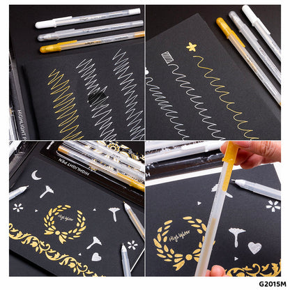 Gift To Love | Highlights Pen | Color : Multi | Size : 0.8 Mm | Pcs : 3 Pcs | Code : G2015M