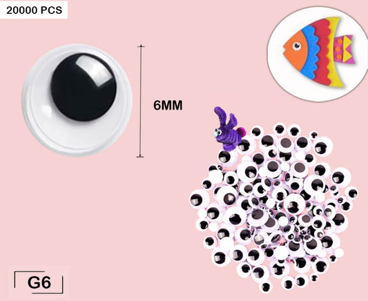 Gift To Love | Googly Eye Round | Size : 6 Mm | Pcs : 20000 Pcs | Code : G6