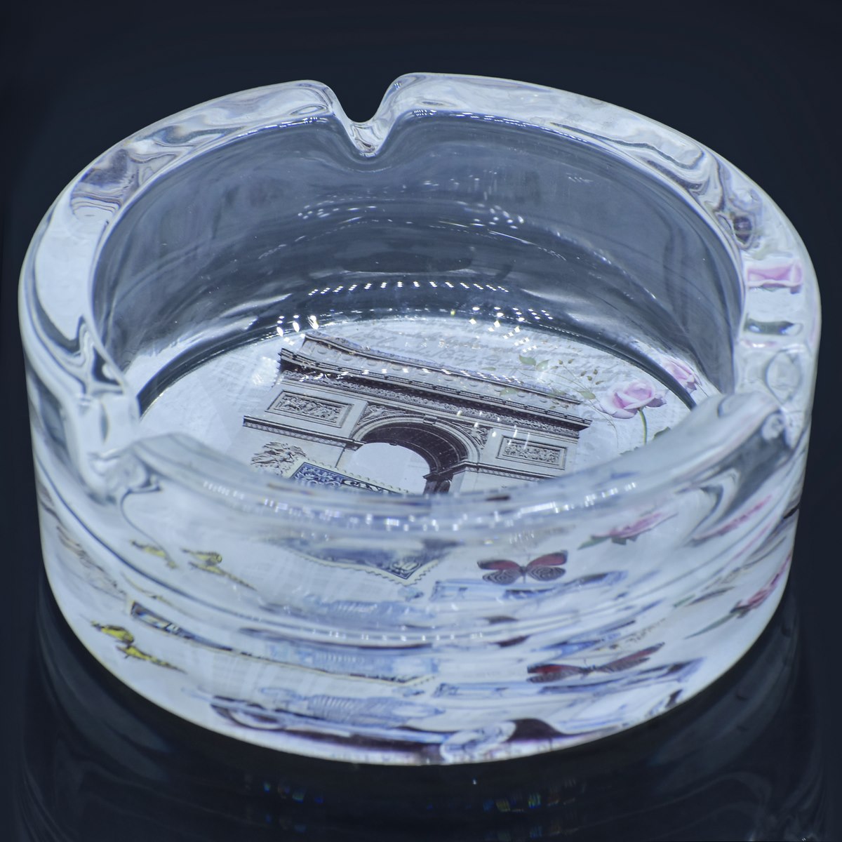 Gift To Love | Glass Ashtray Printed Round | Code : GAP-RD
