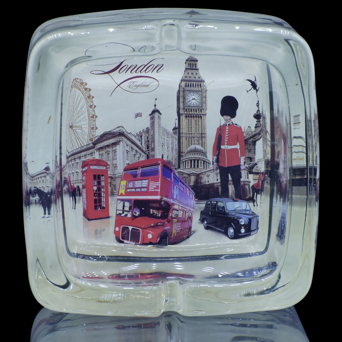 Gift To Love | Glass Ashtray Printed Square | Code : GAP-SQ