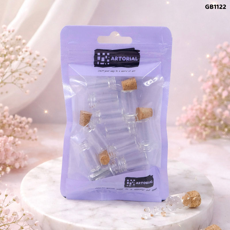 Gift To Love | Message Glass Bottle | Size : 11 Mm X 22 Mm | Pcs : 12 Pcs | Code : GB1122