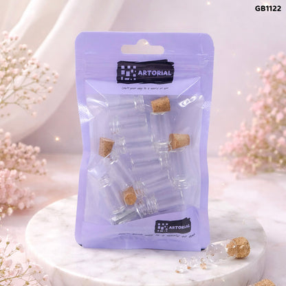 Gift To Love | Message Glass Bottle | Size : 11 Mm X 22 Mm | Pcs : 12 Pcs | Code : GB1122