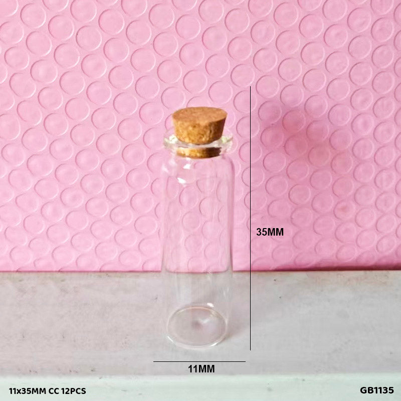 Gift To Love | Message Glass Bottle | Size : 11 Mm X 35 Mm | Pcs : 12 Pcs | Code : GB1135