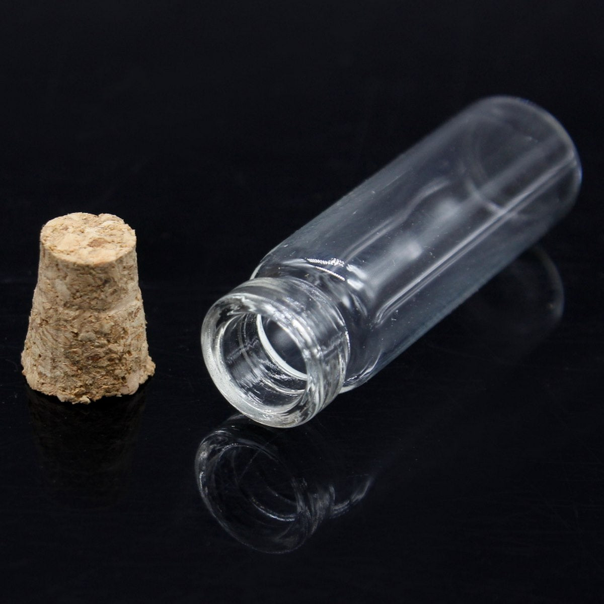 Gift To Love | Mini Glass Bottles With Cork | Size : 11 X 35 | Pcs : 12 Pcs Set | Code : GB11X35