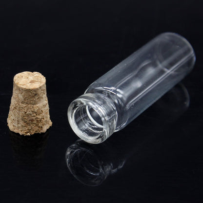 Gift To Love | Mini Glass Bottles With Cork | Size : 11 X 35 | Pcs : 12 Pcs Set | Code : GB11X35