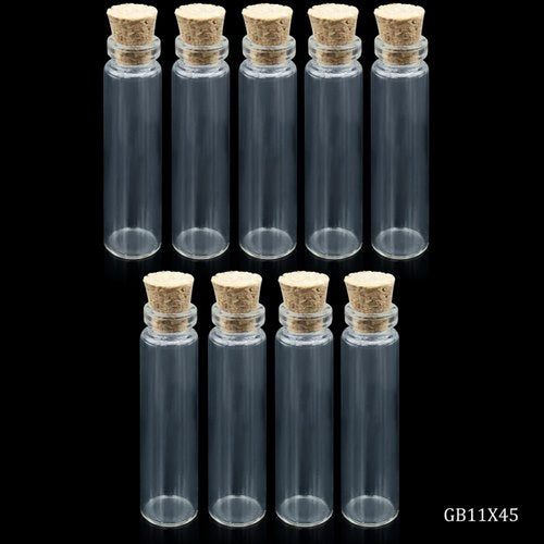 Gift To Love | Mini Glass Bottles with Cork 4ML 11x45 9pcs Set | Code : GB11X45