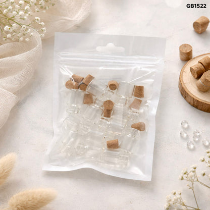 Gift To Love | Message Glass Bottle | Size : 15 Mm X 22 Mm | Pcs : 12 Pcs | Code : GB1522