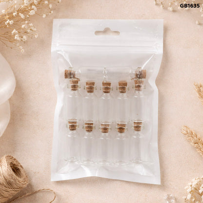 Gift To Love | Message Glass Bottle | Size : 16 Mm X 35 Mm | Pcs : 12 Pcs | Code : GB1635