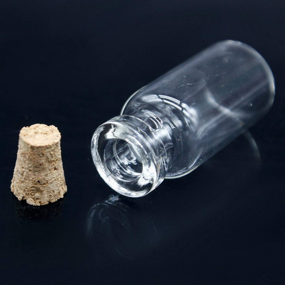 Gift To Love | Mini Glass Bottles With Cork | Size : 16 X 35 | Pcs : 10 Pcs Set | Code : GB16X35