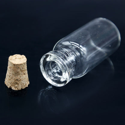 Gift To Love | Mini Glass Bottles With Cork | Size : 16 X 35 | Pcs : 10 Pcs Set | Code : GB16X35