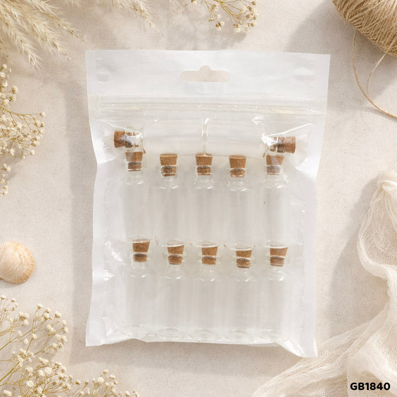 Gift To Love | Message Glass Bottle | Size : 18 Mm X 40 Mm | Pcs : 12 Pcs | Code : GB1840
