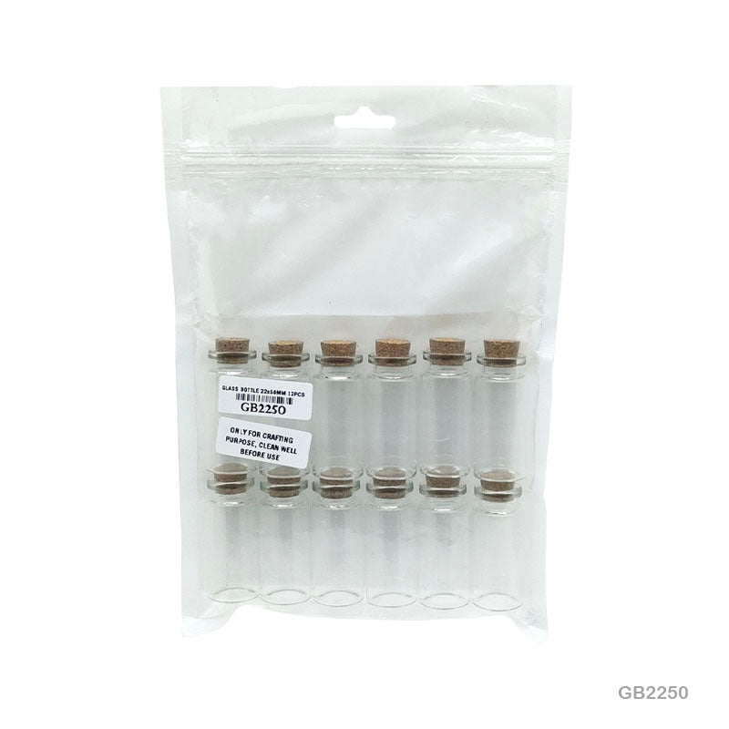 Gift To Love | Message Glass Bottle | Size : 22 Mm X 50 Mm | Pcs : 12 Pcs | Code : GB2250