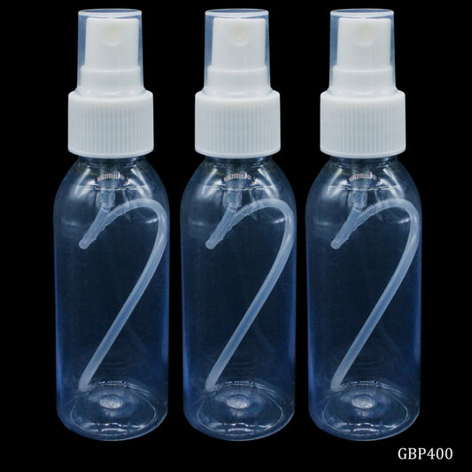 Gift To Love | Spray Bottle Plastic | Size : 4 Inch X 50 Ml | Pcs : 3 Pcs | Code : GBP400