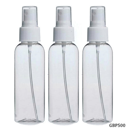 Gift To Love | Spray Bottle Plastic | Size : 4 Inch X 100 Ml | Pcs : 3 Pcs | Code : GBP500