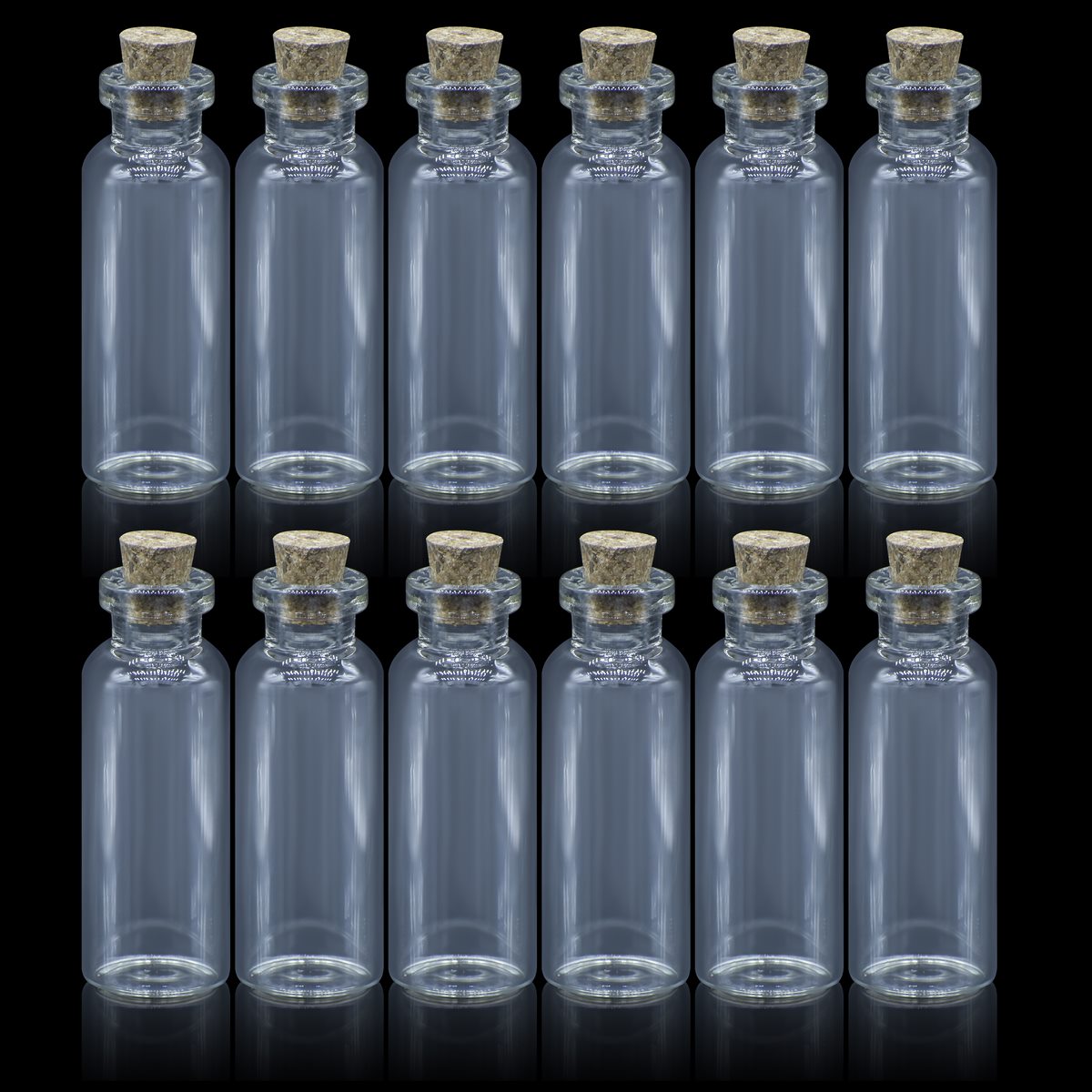 Gift To Love | Glass Messages Bottle | Size : 18 X 50 Mm | Pcs : 12 Pcs Set | Code : GMB18X50