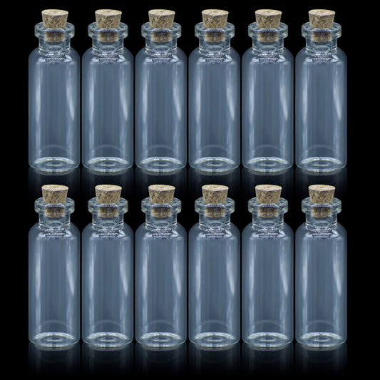 Gift To Love | Glass Messages Bottle | Size : 18 X 50 Mm | Pcs : 12 Pcs Set | Code : GMB18X50