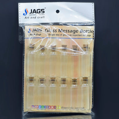 Gift To Love | Glass Messages Bottle | Size : 18 X 50 Mm | Pcs : 12 Pcs Set | Code : GMB18X50