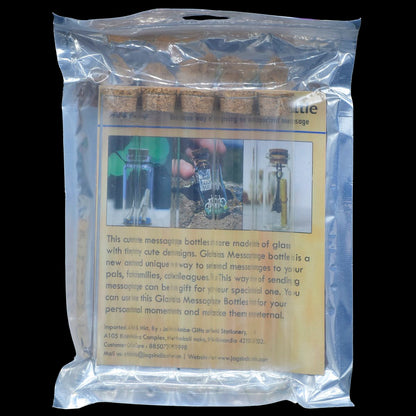Gift To Love | Glass Messages Bottle | Size : 20 X 150 Mm | Pcs : 5 Pcs Set | Code : GMB20X150