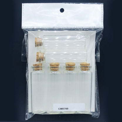 Gift To Love | Mini Glass Bottles With Cork | Size : 22 X 70 Mm | Pcs : 6 Pcs Set | Code : GMB700