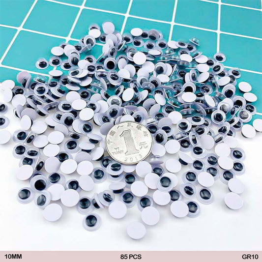 Gift To Love | Googly Eye Round | Size : 10 Mm | Pcs : 85 Pcs | Code : GR10