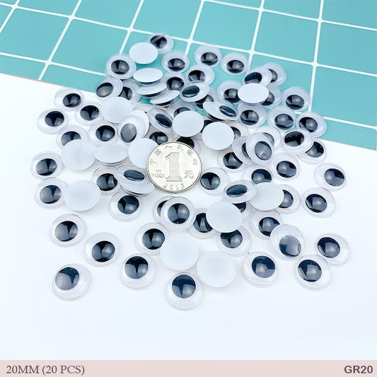 Gift To Love | Googly Eye Round | Size : 20 Mm | Pcs : 20 Pcs | Code : GR20