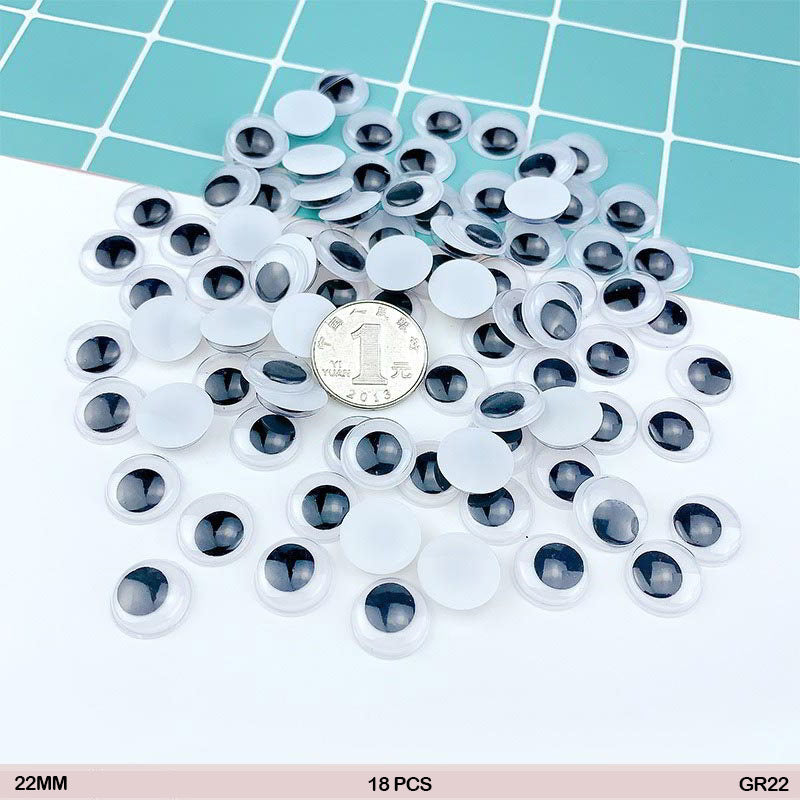 Gift To Love | Googly Eye Round | Size : 22 Mm | Pcs : 18 Pcs | Code : GR22