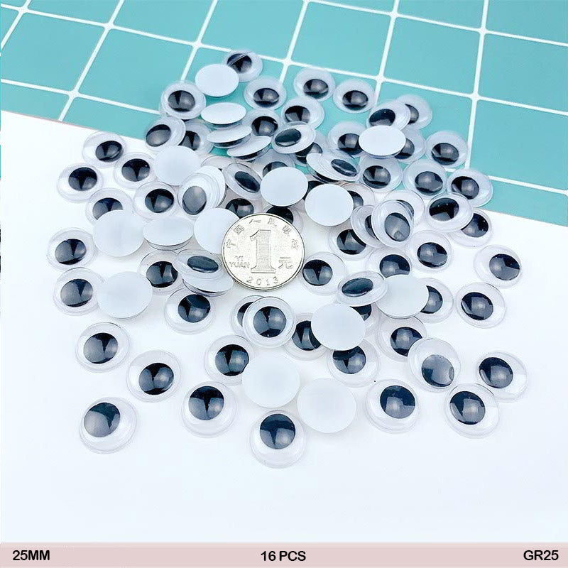 Gift To Love | Googly Eye Round | Size : 25 Mm | Pcs : 16 Pcs | Code : GR25