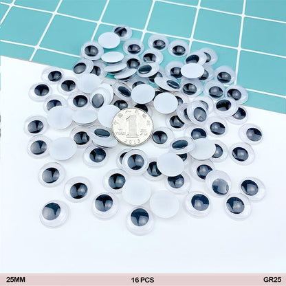 Gift To Love | Googly Eye Round | Size : 25 Mm | Pcs : 16 Pcs | Code : GR25