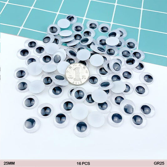 Gift To Love | Googly Eye Round | Size : 25 Mm | Pcs : 16 Pcs | Code : GR25