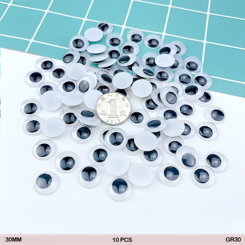 Gift To Love | Googly Eye Round | Size : 30 Mm | Pcs : 10 Pcs | Code : GR30