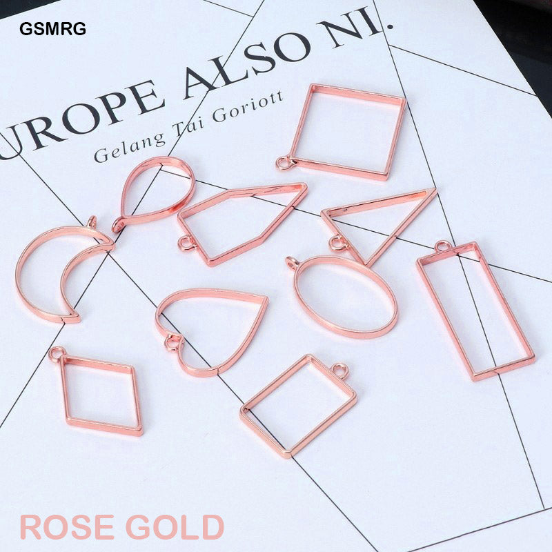 Bezels Mix Shape Set 10 Pcs Rose Gold-Gift To Love-Art & Craft