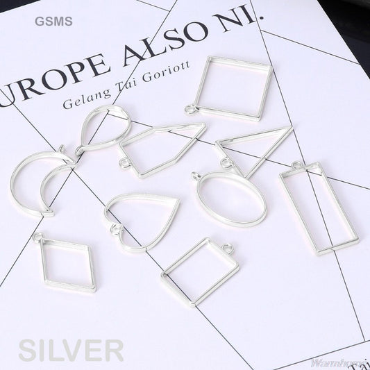 Gift To Love | Bezels Mix Shape Set | Color : Silver | Pcs : 10 Pcs | Code : GSMS