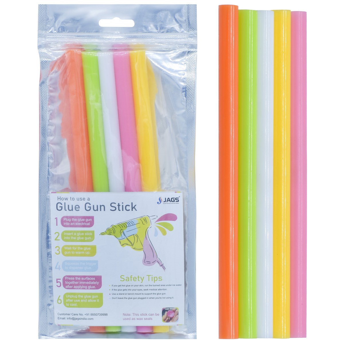 Gift To Love | Glue Stick Thick | Color : Mix Colour | Size : 11 Mm X 20 Cm | Pcs : 5 Pcs | Code : GST5P-MC