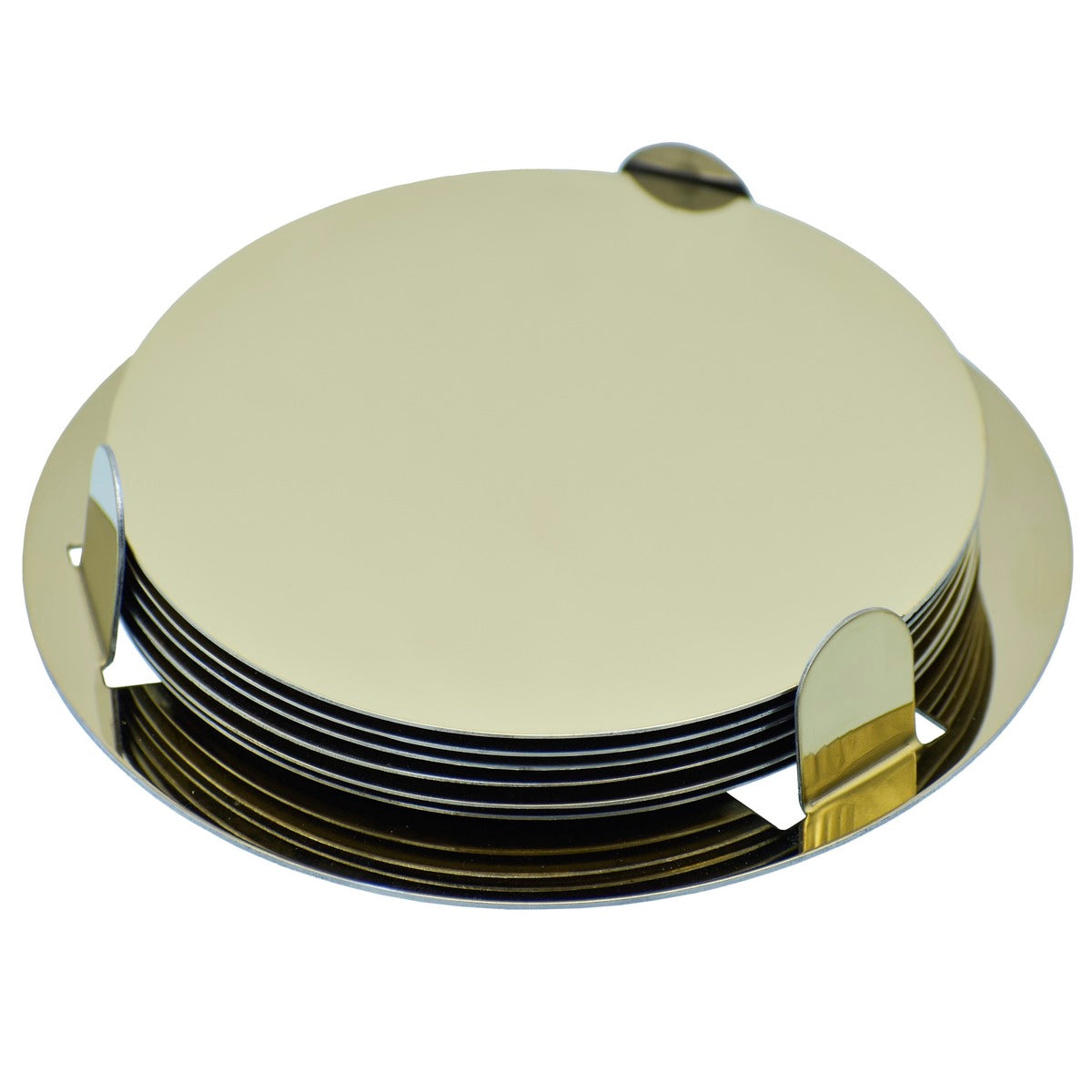 Gift To Love | Tea Coaster Steel Round | Color : Gold | Pcs : 6 Pcs Set | Code : H719GD
