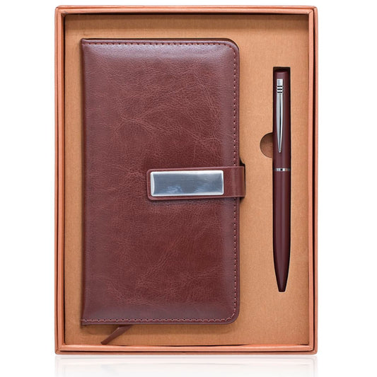 Gift To Love | Gifts Set Mini Diary With Ball Pen | Color : Brown | Pcs : 2 In 1 | Code : H937BN