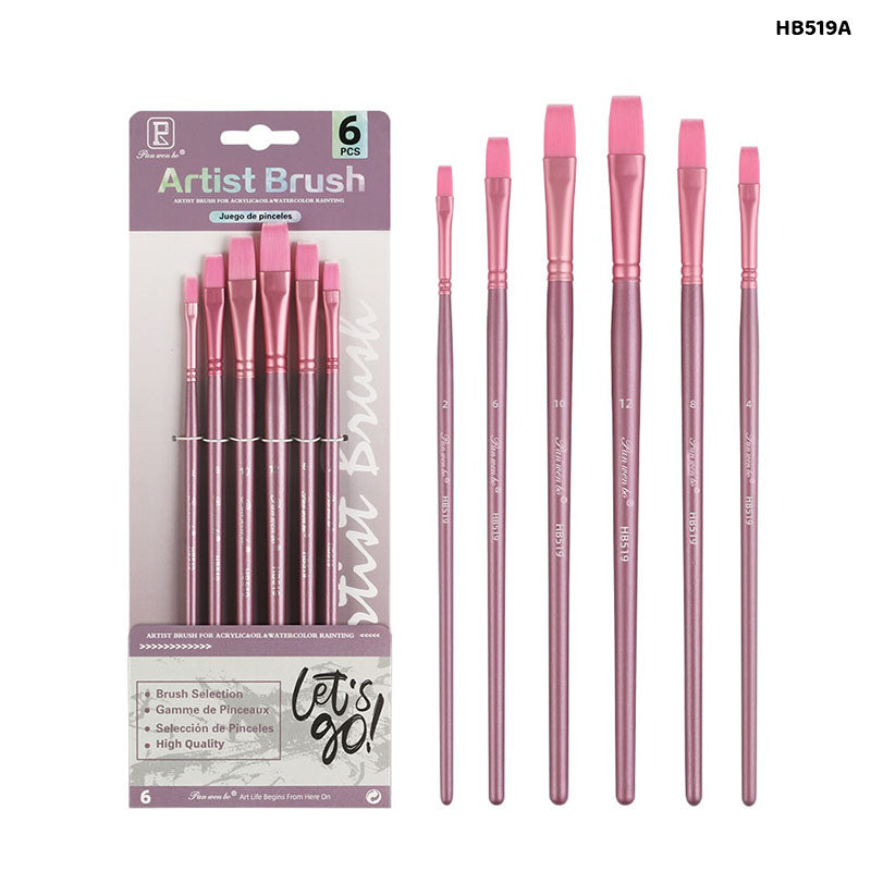 Gift To Love | Paint Brush Flat | Pcs : 6 Pcs | Code : HB519A