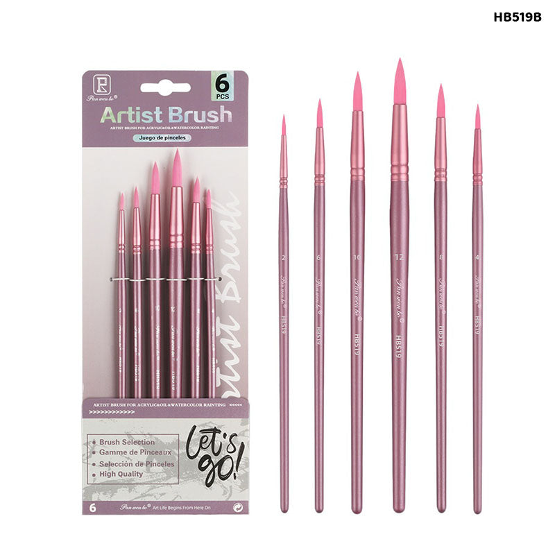 Gift To Love | Paint Brush Round | Pcs : 6 Pcs | Code : HB519B