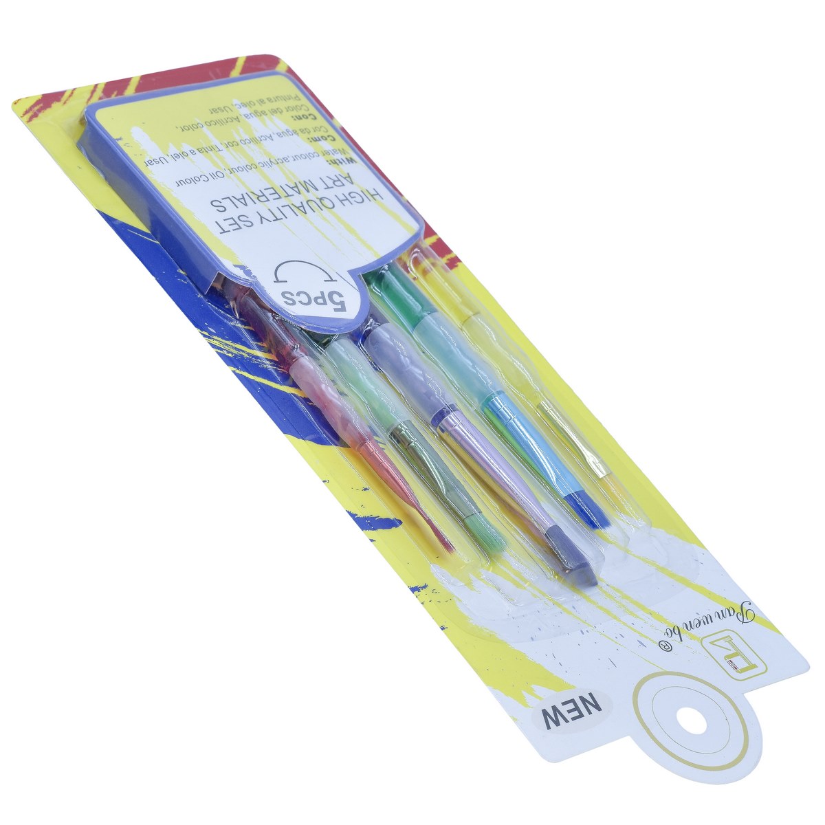 Gift To Love | Kids Painting Brush Flat | Pcs : Set Of 5 Pcs | Code : HB6187B