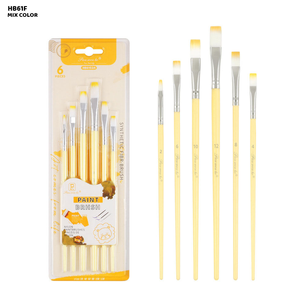 Hb61F 6Pc Paint Brush Flat