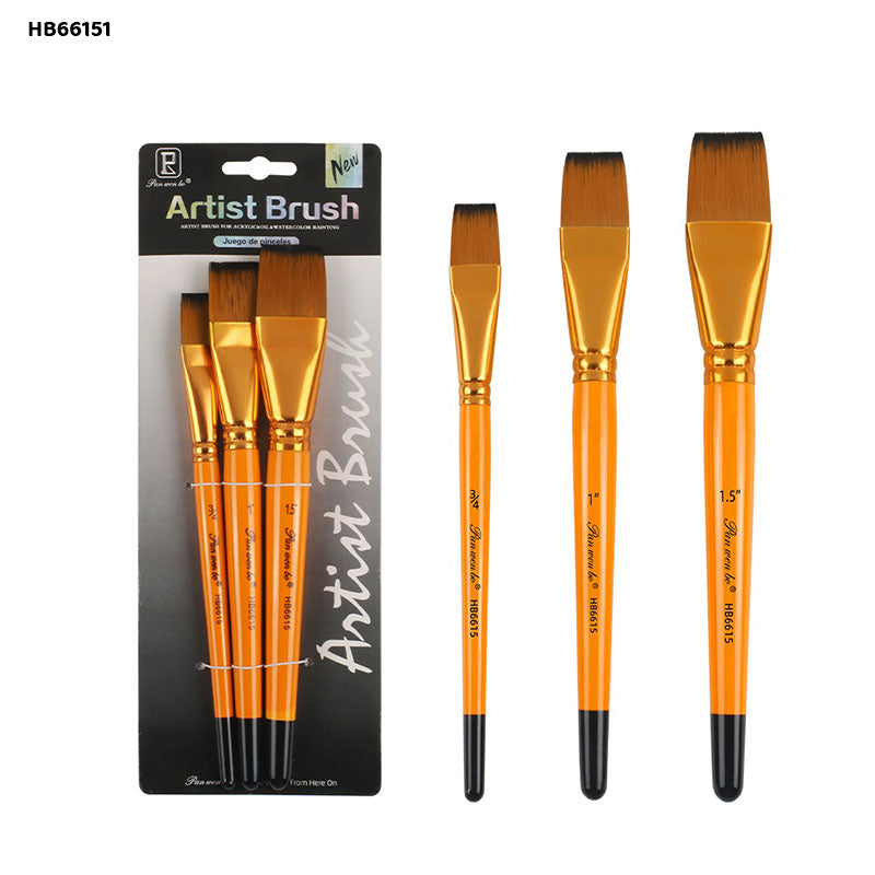 Gift To Love | Paint Brush Flat Jumbo | Color : Orange | Pcs : 3 Pcs | Code : HB66151