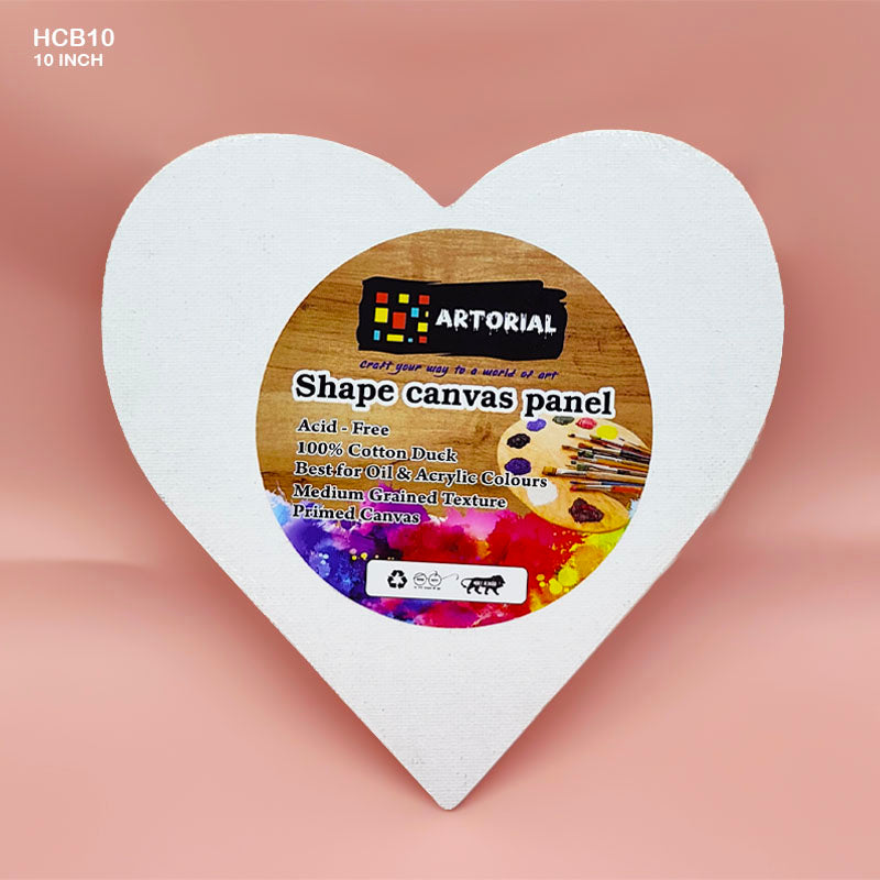 Heart Canvas Board 10 Inch Artorial-Gift To Love-Art & Craft