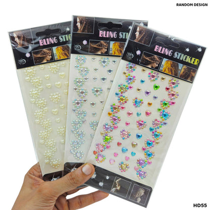 Gift To Love | Bling Sticker Strip And Big Flower Sticker | Code : HD55