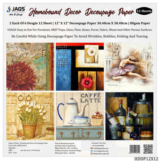 Gift To Love | Homebound Decor Decoupage Paper | Size : 12 X 12 | Code : HDDP12X12