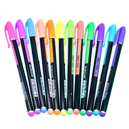 Gift To Love | Glitter Pen Neon Color | Size : 1.0 Mm | Pcs : 24 Pcs Set | Code : HG6107-24