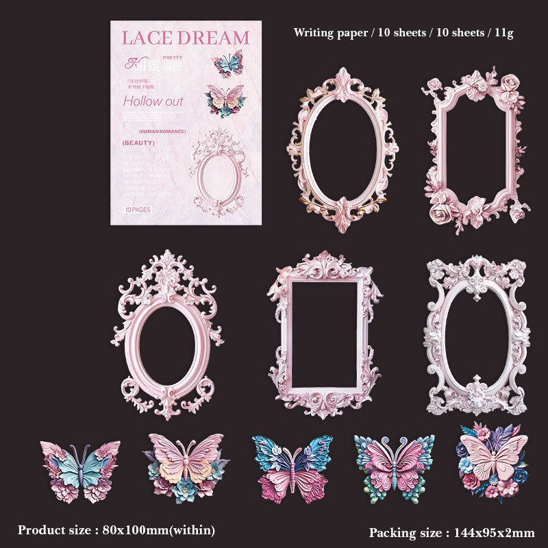 Hgdhbmj001 Lace Dream Frame Cutout Sticker 10Pc-Gift To Love-Art & Craft