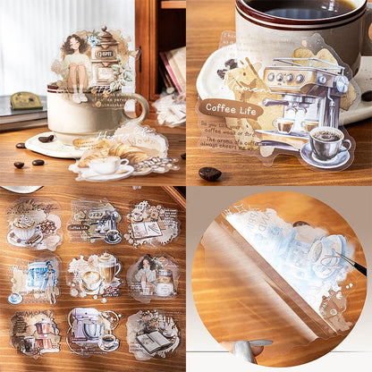 Gift To Love | Coffee Theme Notebook Deco Sticker | Pcs : 10 Pcs | Code : HGDJRYK005