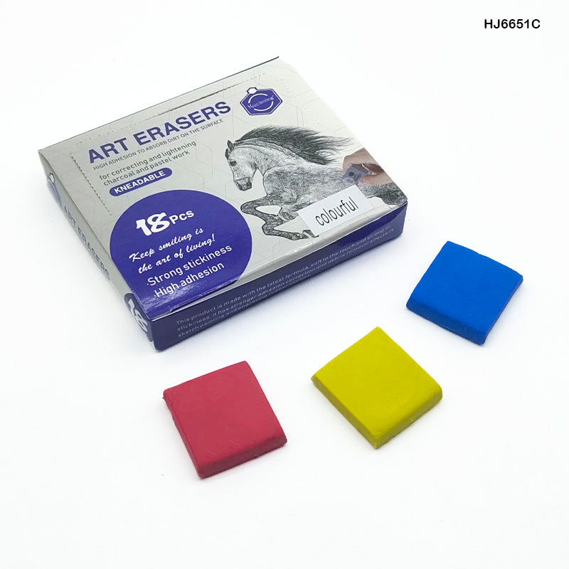 Gift To Love | Art Eraser Kneadable | Color : Multi Color | Pcs : 18 Pcs | Code : HJ6651C