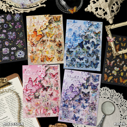 Gift To Love | Floral Butterfly Sticker Cutouts | Pcs : 2 Sheets | Code : HJDY4