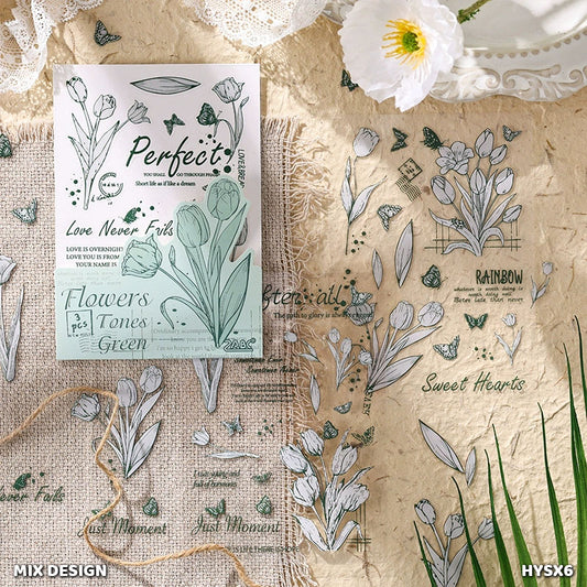 Gift To Love | Floral Poetry Sticker Cutout | Pcs : 3 Sheets | Code : HYSX6