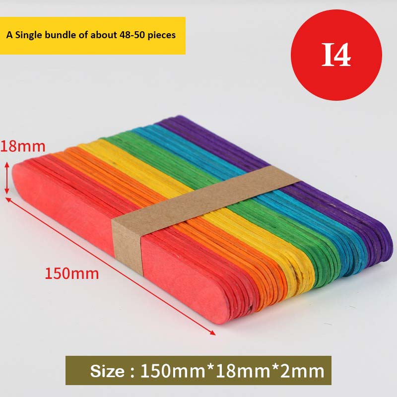 Ice Cream Stick Big Multi-Color 50 Pcs-Gift To Love-Art & Craft